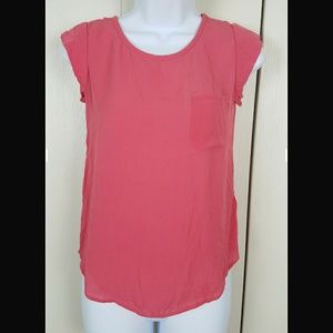 Joie Pink Button Back Closure Blouse Top Size XXS